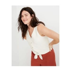 NWT Madewell Tie Front Button Top Size XL